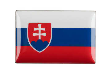 Glossy Slovakian Flag Badge Pin Enamel Country Souvenir Collector's Item