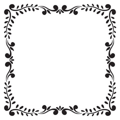 Black and white silhouette frame. Copy space. Vector clip art.