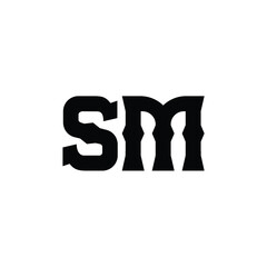 SM monogram logo design letter text name symbol monochrome logotype alphabet character simple logo