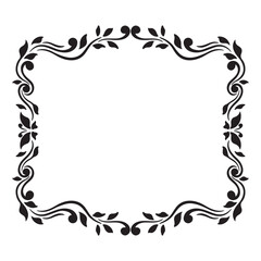 Black and white silhouette frame. Copy space. Vector clip art.