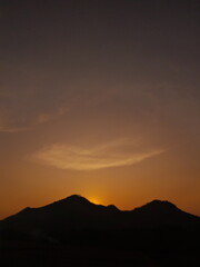 sunset and the sillhouette object