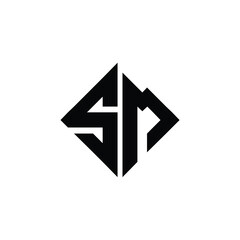 SM monogram logo design letter text name symbol monochrome logotype alphabet character simple logo