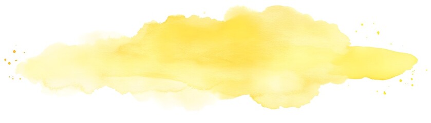 Yellow watercolor stain on white background.