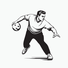  bowling player with ball