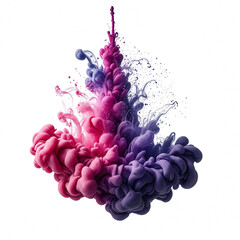 Purple and Pink Smoke Watercolor Ink Splash Effect &ndash; Transparent PNG Abstract Art