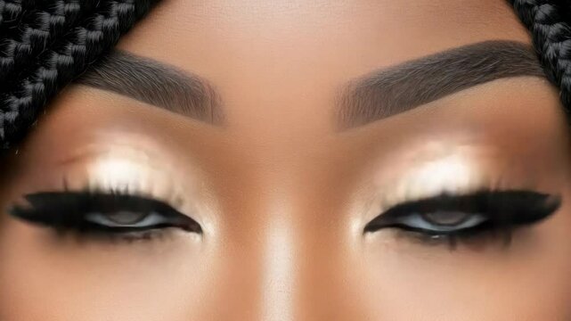 Discover the artistry of makeup as bold lashes enhance expressive eyes, showcasing expert application and flawless blending