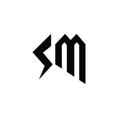 SM monogram logo design letter text name symbol monochrome logotype alphabet character simple logo