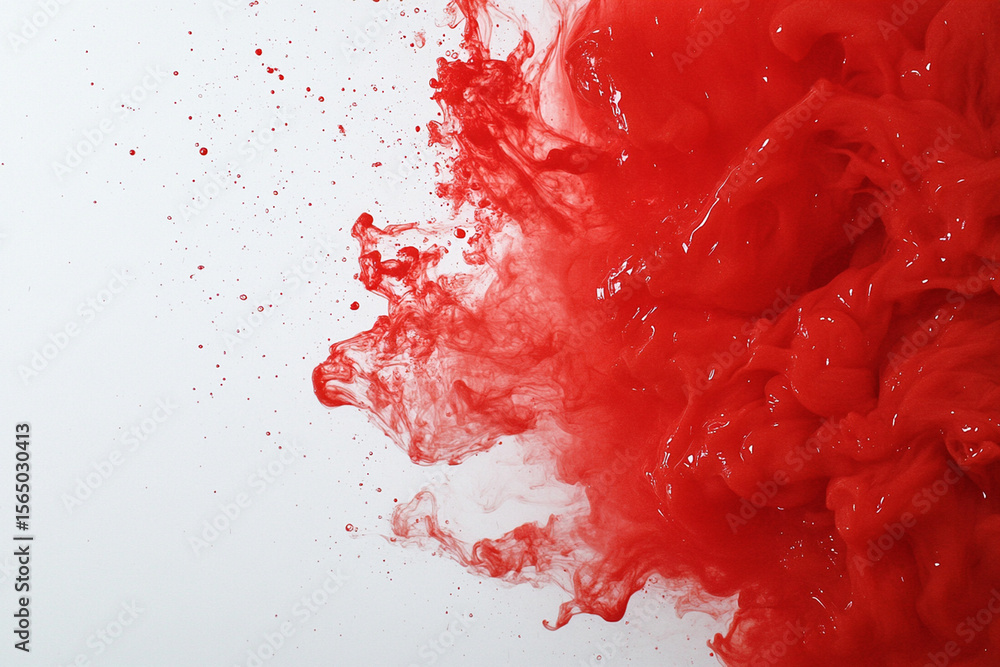 Poster ink dispersing in water creating chaotic patterns and vibrant colors
