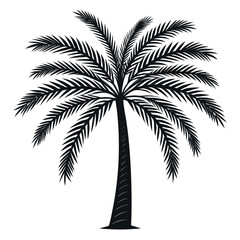 Black palm tree silhouette tropical foliage