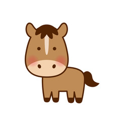 シンプルでかわいい馬のイラスト（干支・午年）