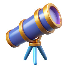 3d render illustration of isolated transparent telescope icon