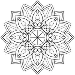 Mandala pattern Coloring book wallpaper design art. tile pattern greeting card sticker lace pattern and tattoo, yoga design. hand drawn mandala vector. on white background