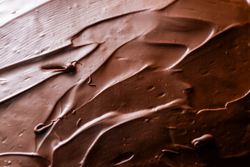 Cobertura de chocolate acercamiento horizontal