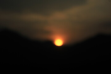 sunset and the sillhouette object