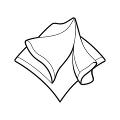 Napkin Line Art White Background Vector Clipart