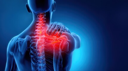 A man gripping his shoulder in pain, reflecting joint discomfort and discomfort in the shoulder joint. Joint pain in the upper body and the importance of joint strength