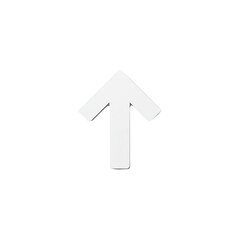 Minimal solid white upward arrow PNG icon