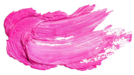 Bright Magenta Acrylic Paint Stroke on White Background for Graphic Design and Art Projects