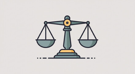 Balance scale illustration with modern design in minimal style  