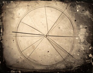 Fototapeta premium Vintage Grunge Circle Diagram on Aged Paper Texture