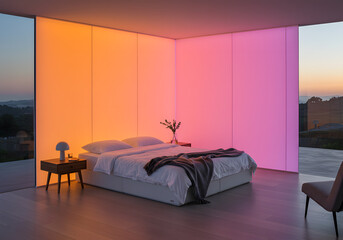 Colorful modern bedroom interior