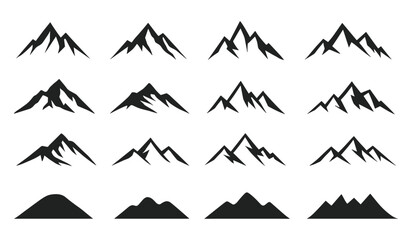 Mountain Silhouettes Vector Pack - Outdoor Nature Landscape & Adventure Icons