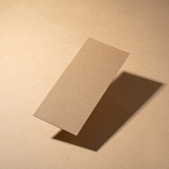 Brown Cardboard Mockup with Shadow on Beige Background