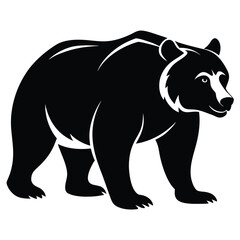 Fototapeta premium Majestic Black Bear Silhouette Powerful Wildlife Illustration