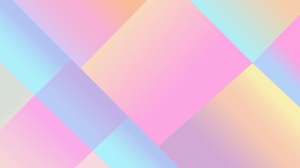 Abstract background with a shiny, holographic gradient composed of geometric shapes. A futuristic and magical design with a luminous, iridescent color palette.