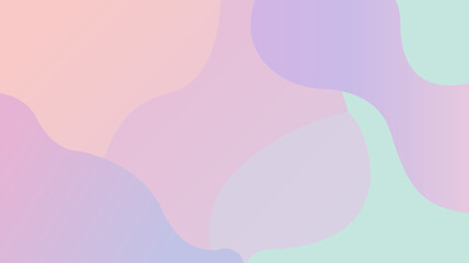 Abstract background with soft fluid shapes in a cool-toned pastel palette of mint green and lavender. A gentle and serene design with a light, airy aesthetic.