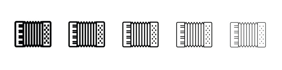 Accordion icon vector in editable stroke linear pictogram