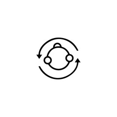 Metabolism, symbiosis icon flat vector design.