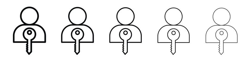 Authentication icon vector in editable stroke linear pictogram