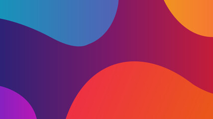 Abstract background with vibrant, flowing gradient shapes in fiery orange, red, and deep blue. A dynamic and energetic design with a powerful, liquid motion.