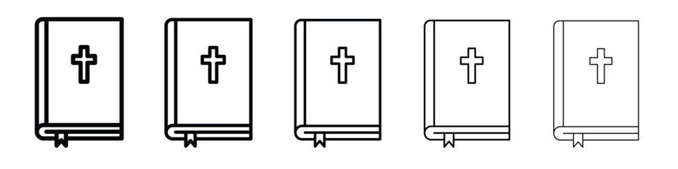 Obraz premium Bible icon vector in editable stroke linear pictogram