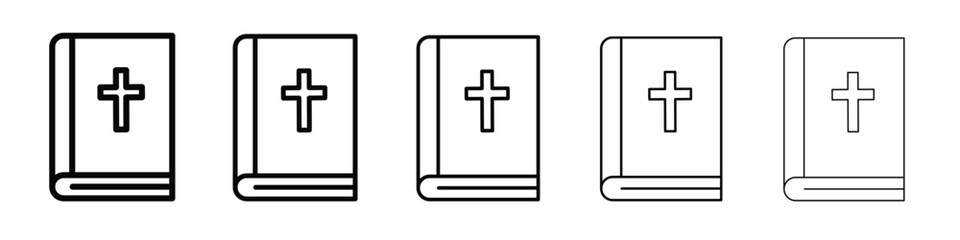 Bible icon vector in editable stroke linear pictogram