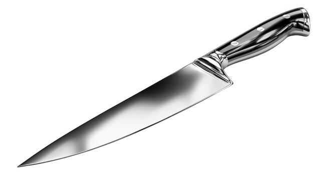 Chef knife isolated on black background studio on transparent background