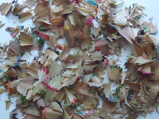 Wood shavings from wooden pencils