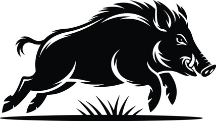 Vector black silhouette of a animals on a white background