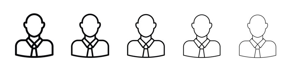 Businessman icon vector in editable stroke linear pictogram