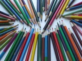 Colored wooden pencils