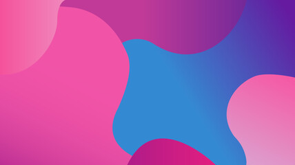 Abstract background with bold, liquid gradient shapes in a striking palette of pink, blue, and purple. A vibrant and contemporary design with a dynamic, eye-catching composition.