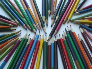 Colored wooden pencils