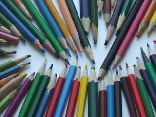 Colored wooden pencils