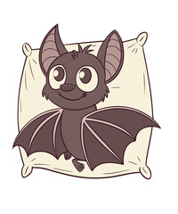 bat with soft pillow clipart