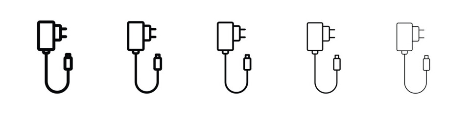 Charger icon vector in editable stroke linear pictogram