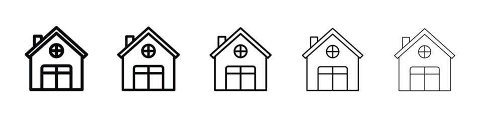 Chalet icon vector in editable stroke linear pictogram