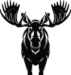 Vector black silhouette of a animals on a white background