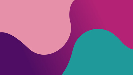 Abstract background with bold organic shapes in a sophisticated palette of deep purple, pink, and teal. A modern and moody design with a rich, contrasting color composition.