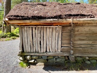 19th century wooden wall. Finland 